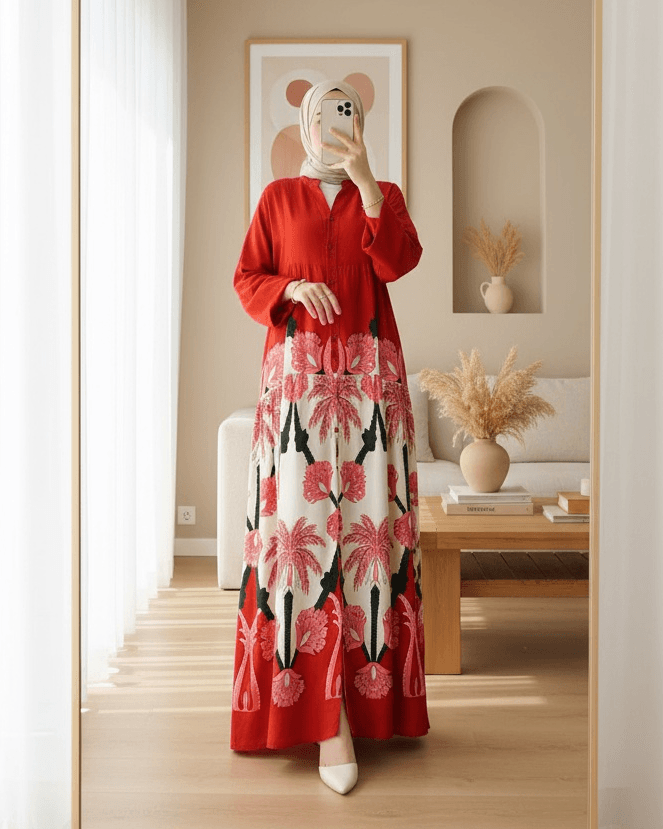 Women's Modest Dress with Floral Skirt - F.Bordo - Bigdart - by Peralane - photo 2