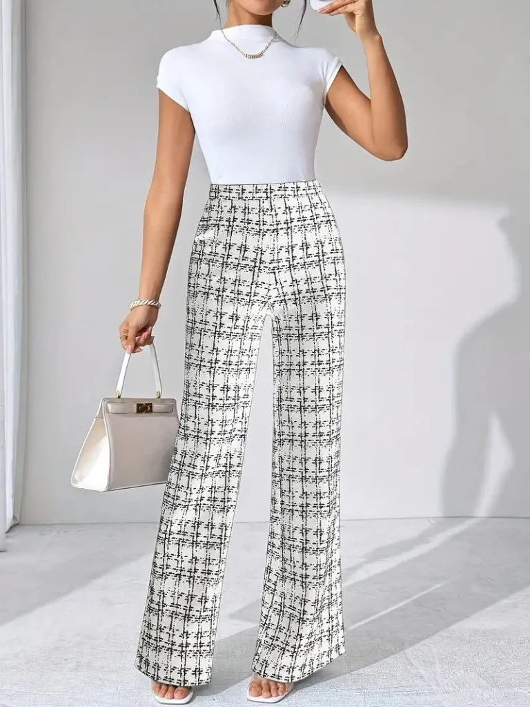 Women's High-Waist Woven Wide-Leg Trousers - Janes - by Peralane - photo 3