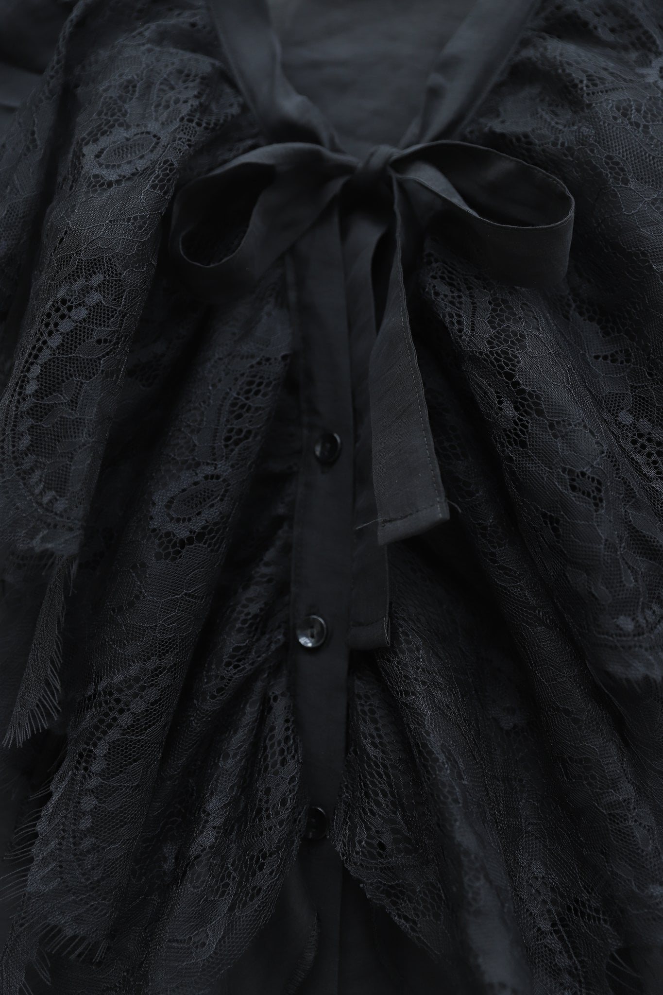 Cupra Blouse with Lace Trim and Tie Collar - Black - Podyumplus - by Peralane - photo 7