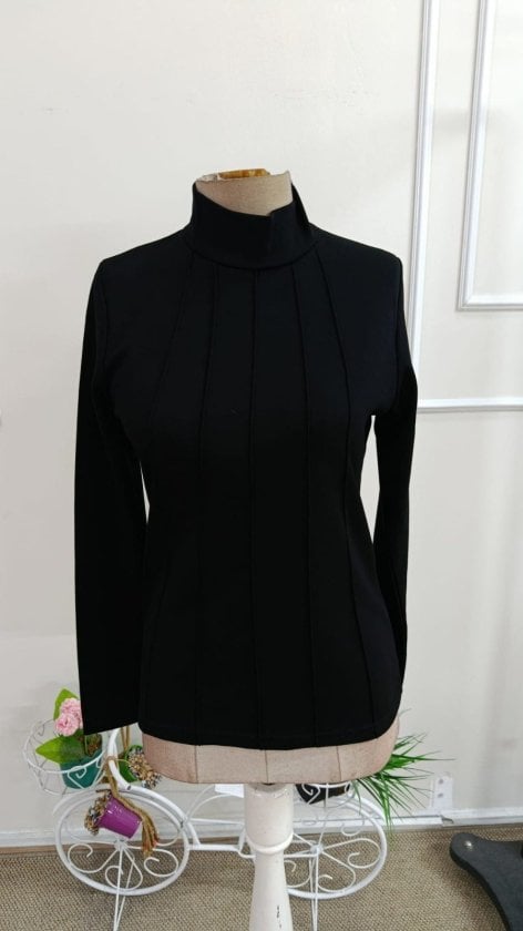 Women's Long Sleeve Ribbed Modal Turtleneck Top - Janes - by Peralane - photo 4