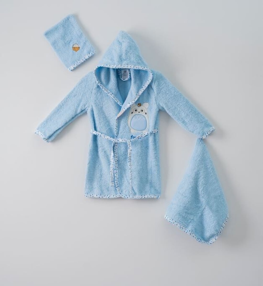 3-Piece Baby Bathrobe Set with Towels - Light Pink - Ramel Kids - by Peralane