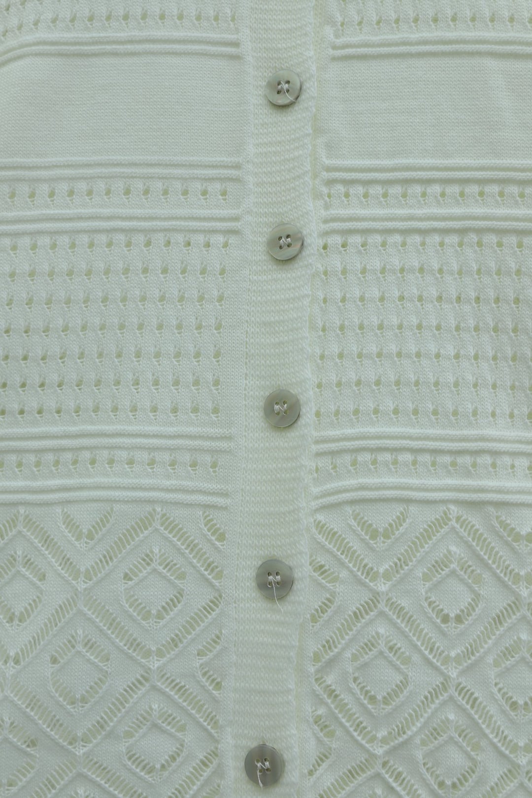 Round Neck Lace Button Knit Cardigan - White - Podyumplus - by Peralane - photo 6