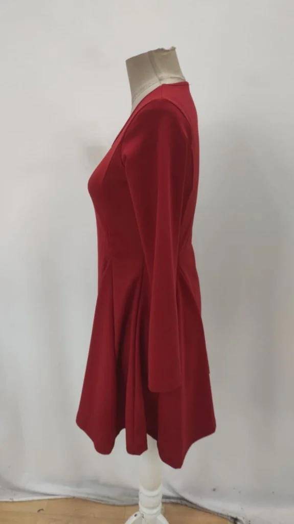 Women's Long Sleeve Square Neck Mini Crepe Dress - Janes - by Peralane - photo 7