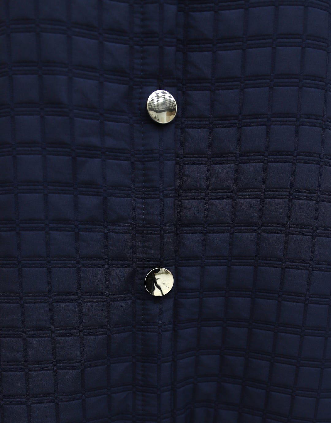 Long Quilted Coat with Chain Detail - Navy - Podyumplus - by Peralane - photo 7