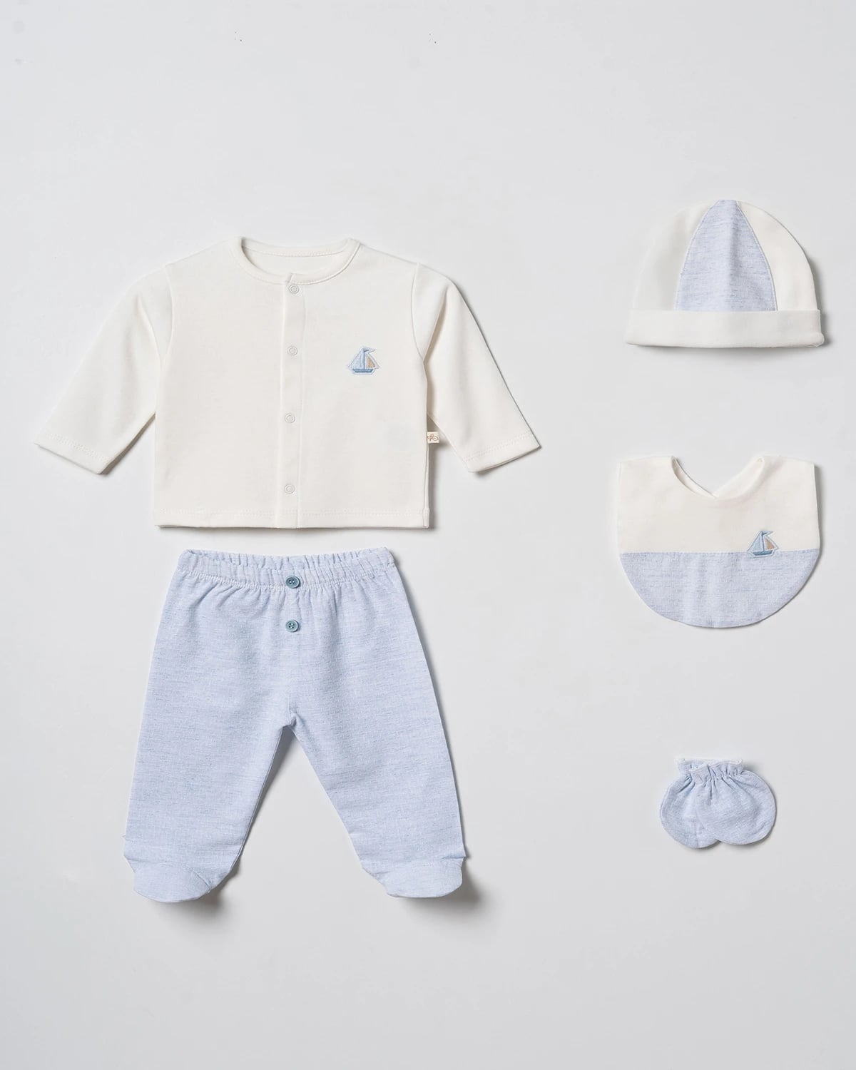 5-Piece Baby Bodysuit Set - Ecru - Ciccimbaby - by Peralane