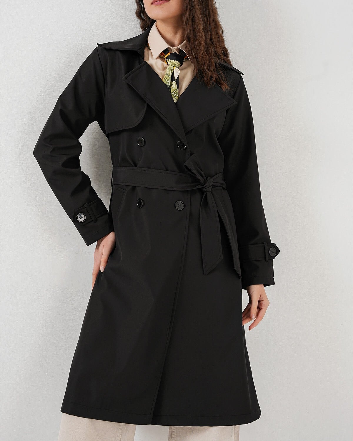 Black Double-Breasted Trench Coat for Women - Bigdart - by Peralane - photo 2