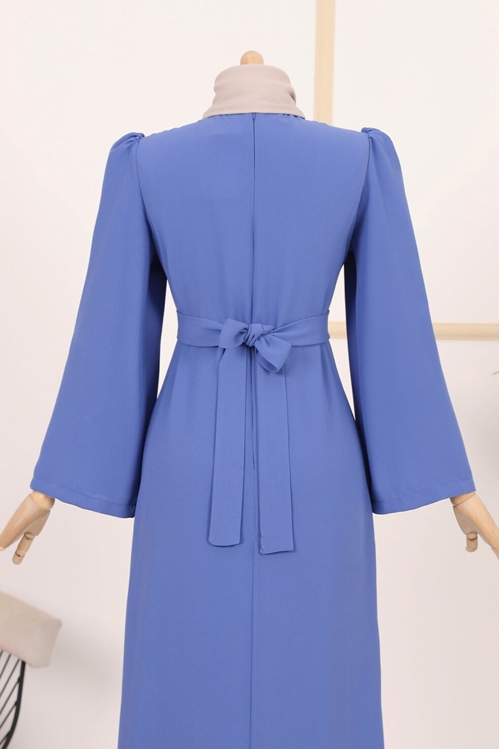 Hakim Collar Belted Dress - Blue - Podyumplus - by Peralane - photo 9