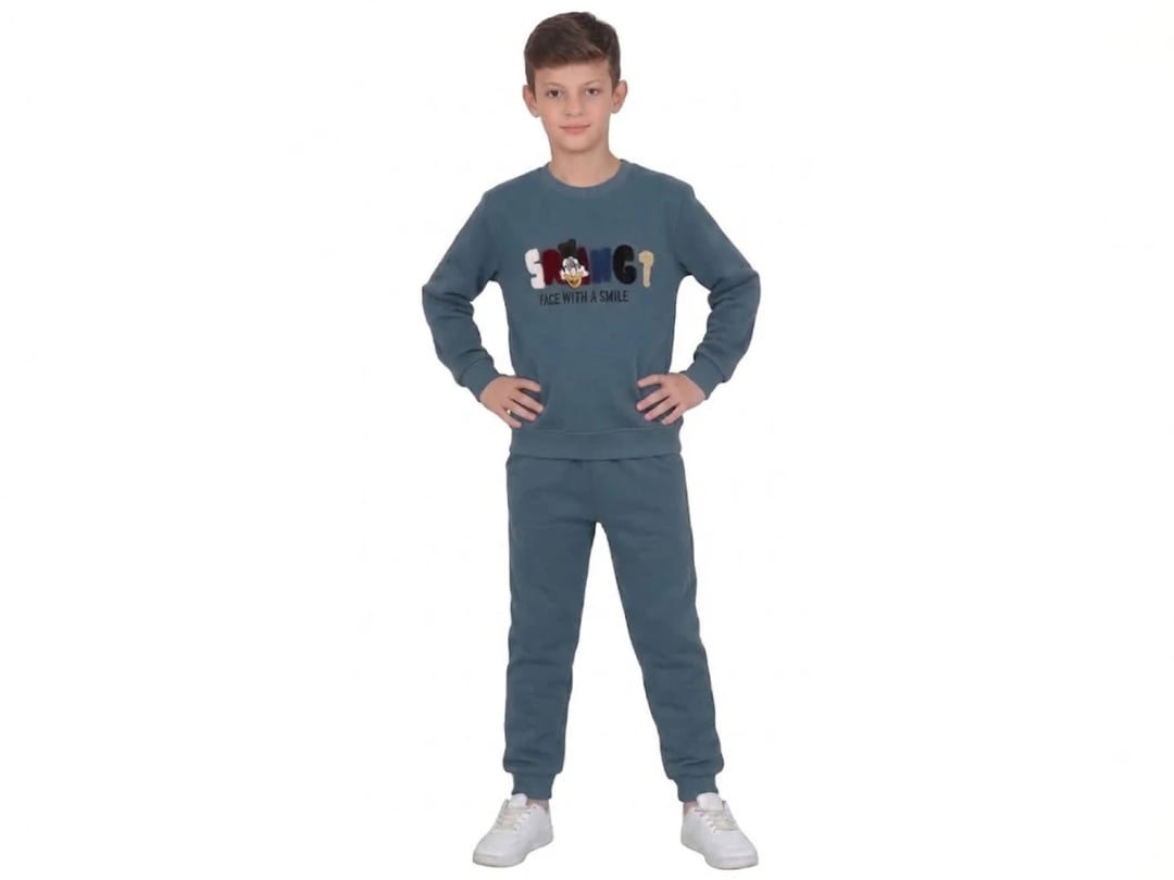 Boys' Printed Two-Piece Set in Petrol Blue - CMK - by Peralane