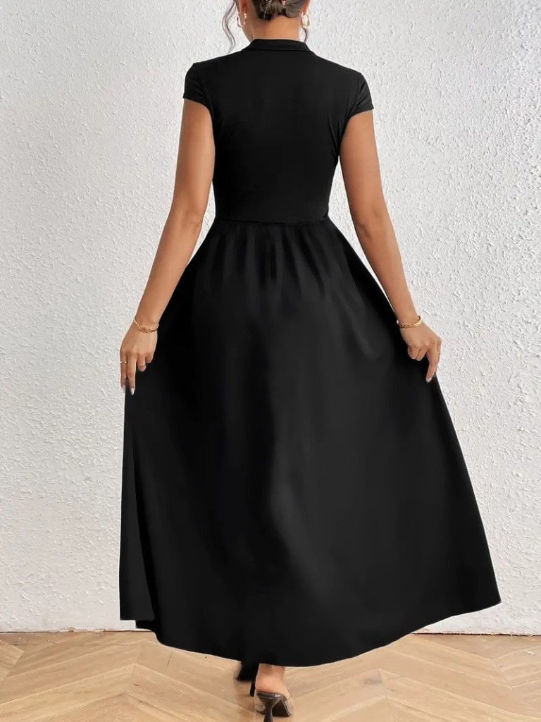 Women's Short Sleeve Half Turtleneck Viscose Dress - Janes - by Peralane - photo 2