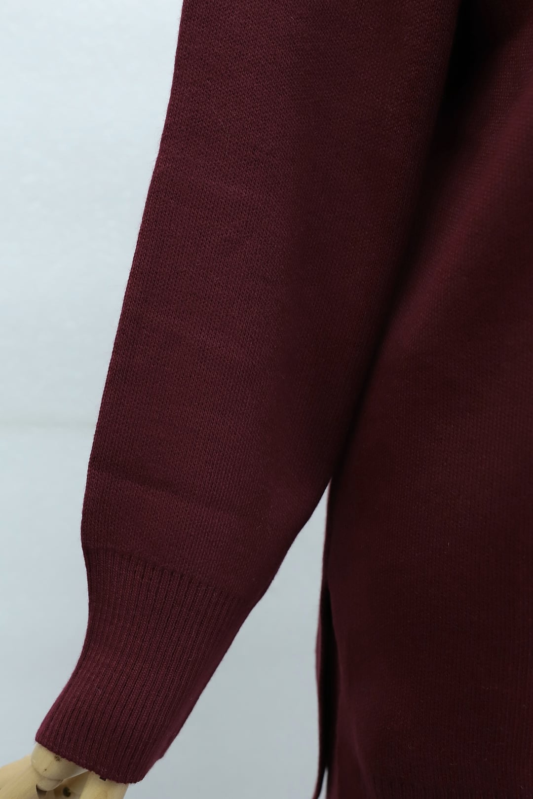Burgundy Knit Two-Piece Set with Turtleneck, Zip and Slits - Podyumplus - by Peralane - photo 7