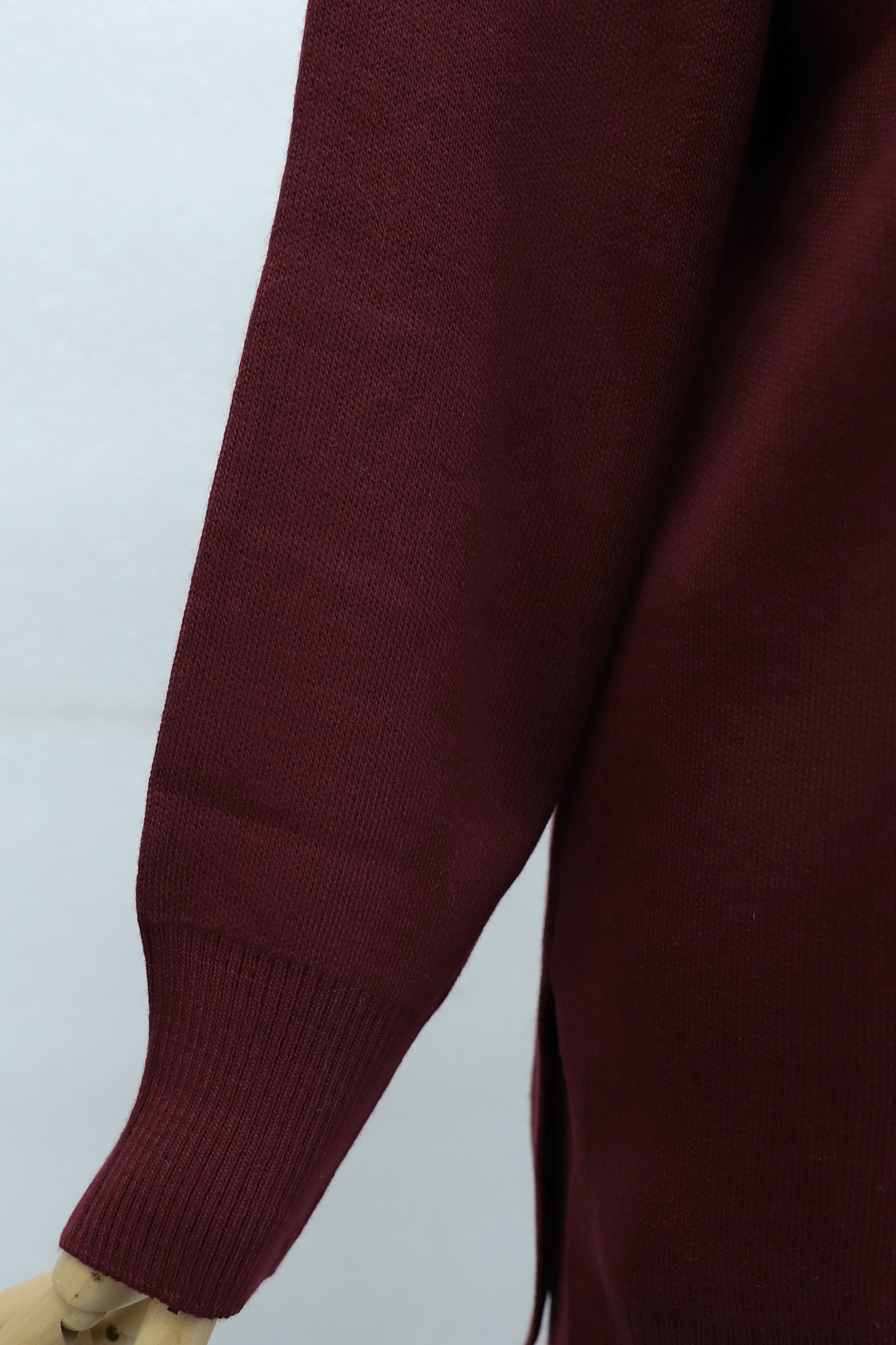 Burgundy Knit Two-Piece Set with Turtleneck, Zip and Slits - Podyumplus - by Peralane - photo 7