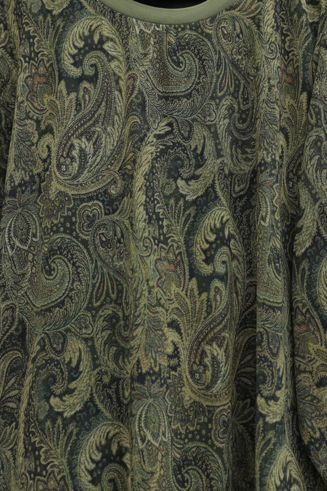Ethnic Print Layered Chiffon Dress - Olive Green - Podyumplus - by Peralane - photo 4