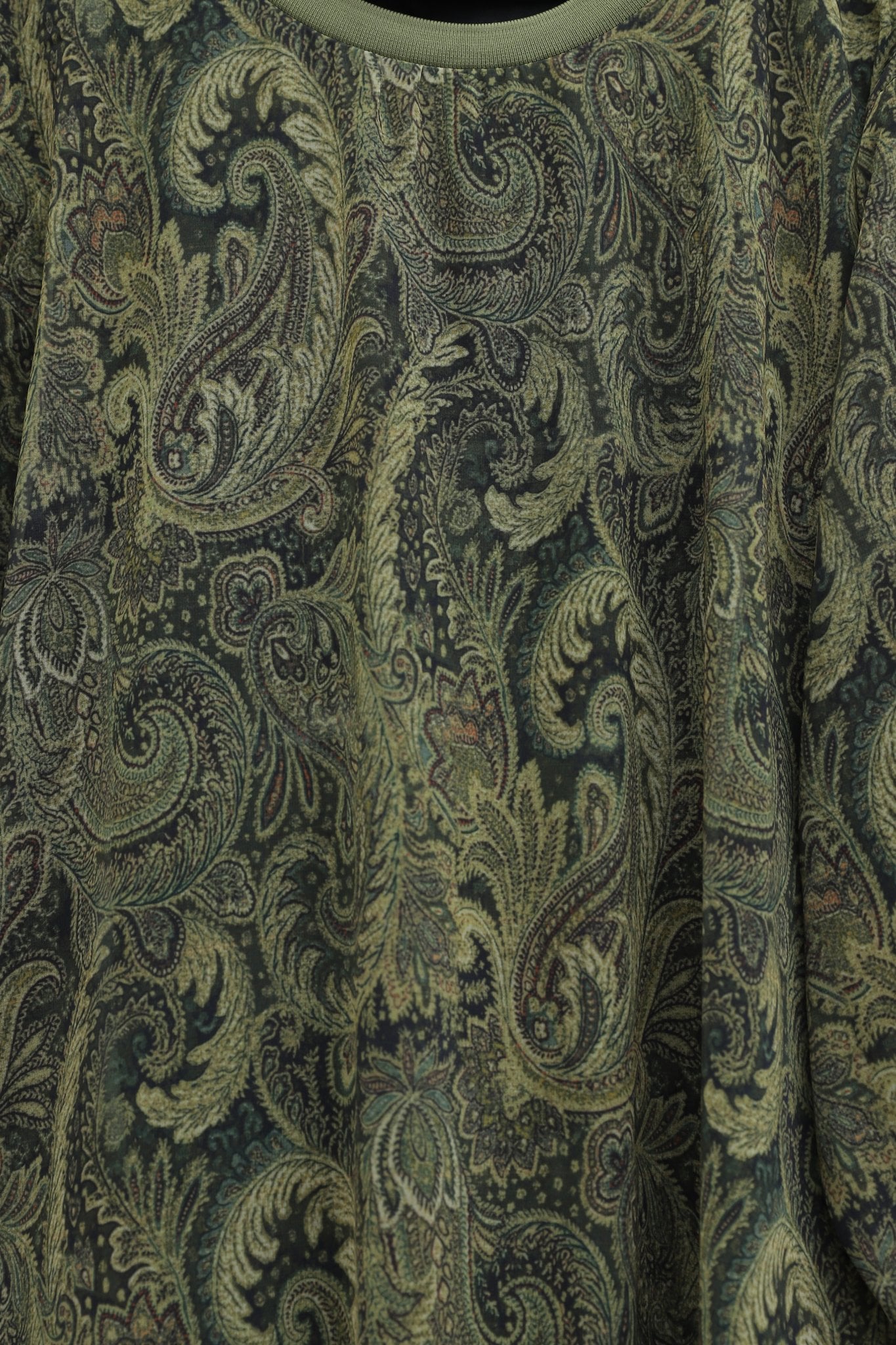 Ethnic Print Layered Chiffon Dress - Olive Green - Podyumplus - by Peralane - photo 4