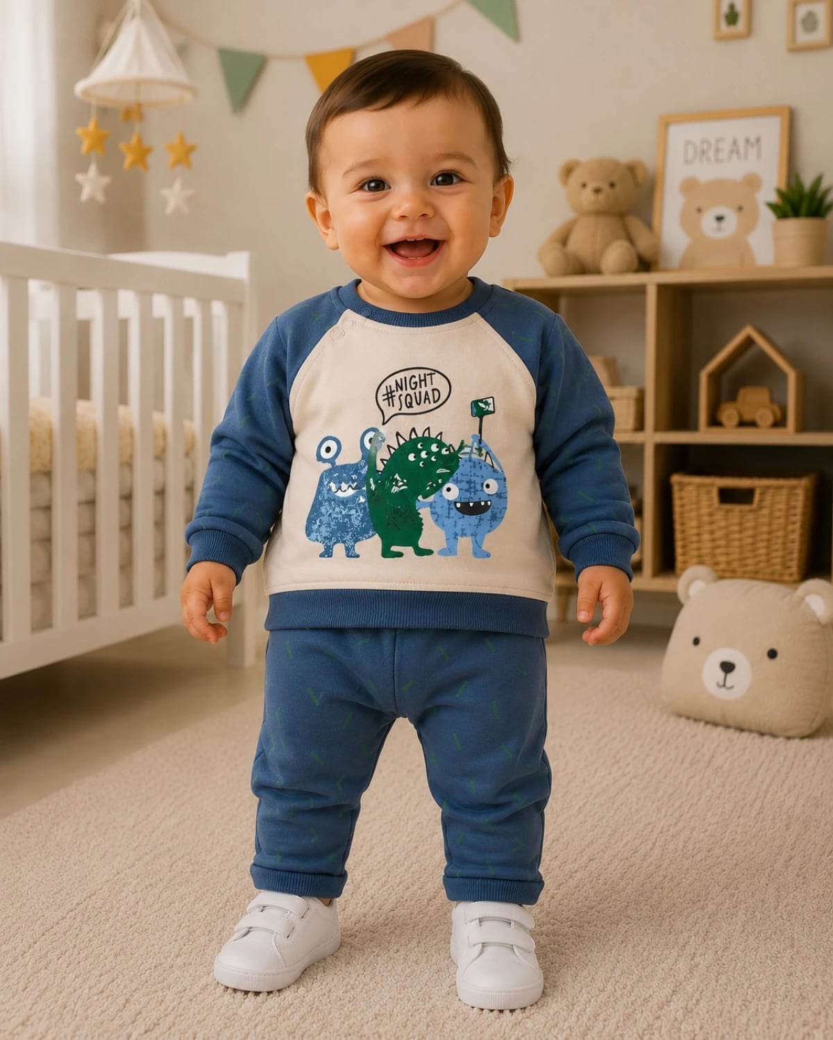 2-Piece Baby Boy Pyjama Set with Monster Print, 3-12 Months - Has Bereket - by Peralane
