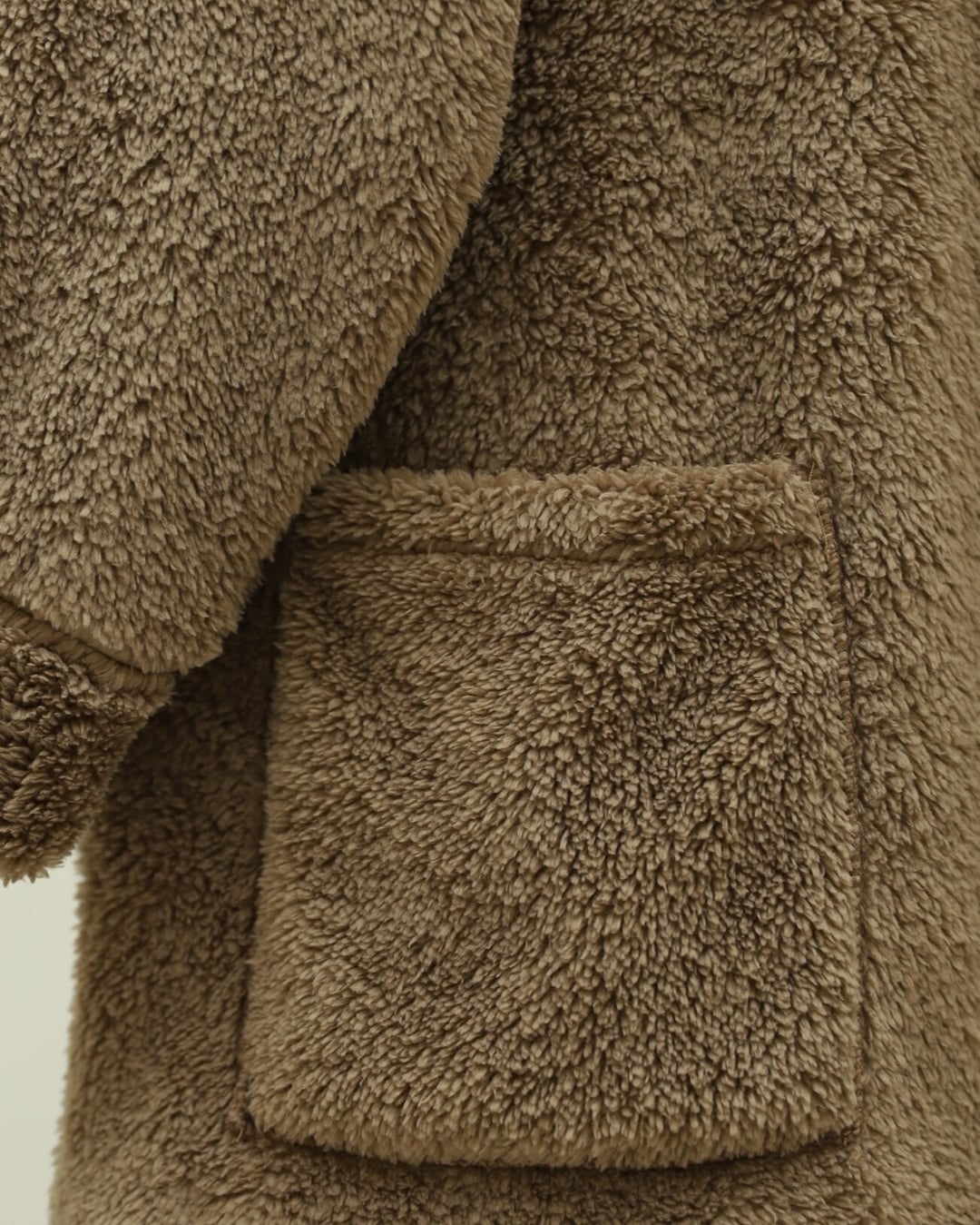 Brown Teddy Fleece Jacket with Full-Length Buttons and Pockets - Podyumplus - by Peralane - photo 4