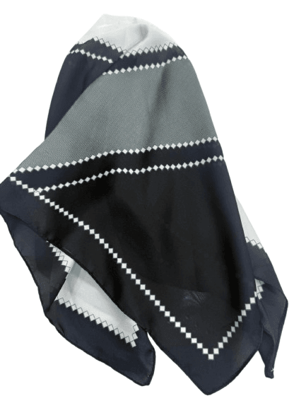 Geometric Pattern Black and White Double-Sided Printed Bandana Scarf 70x70 cm - Nesvay - by Peralane - photo 3