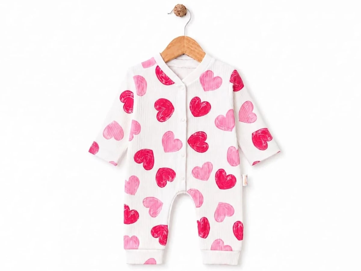 Heart Print Baby Girl Romper - Pink - Pack of 3 - Supermini - by Peralane