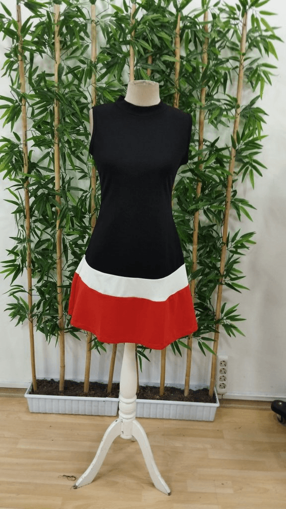 Women's Sleeveless Mock Neck Striped Knit Dress - Janes - by Peralane - photo 6