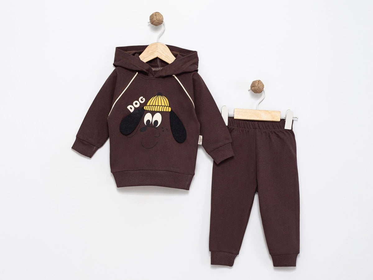 Boys' Dog Print Hooded Sweatshirt and Pants Set - Feely Kids - by Peralane