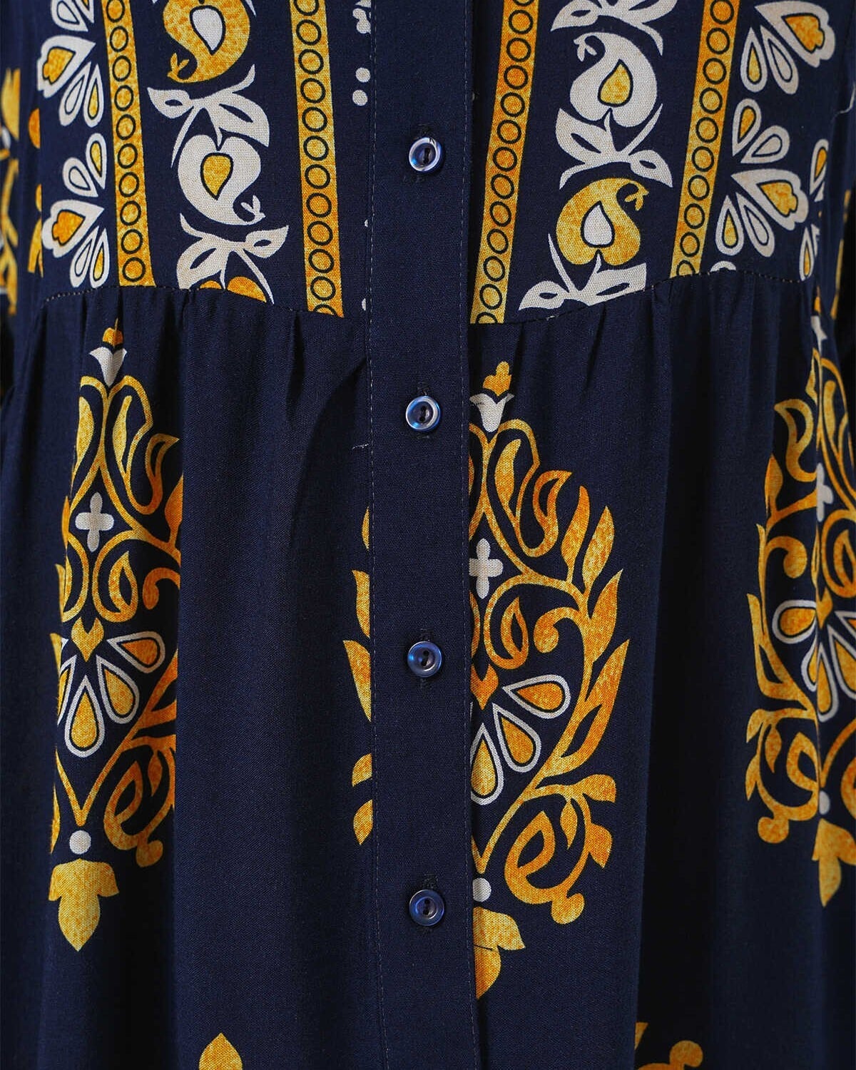 Navy Blue Authentic Print Modest Maxi Dress - Bigdart - by Peralane - photo 5