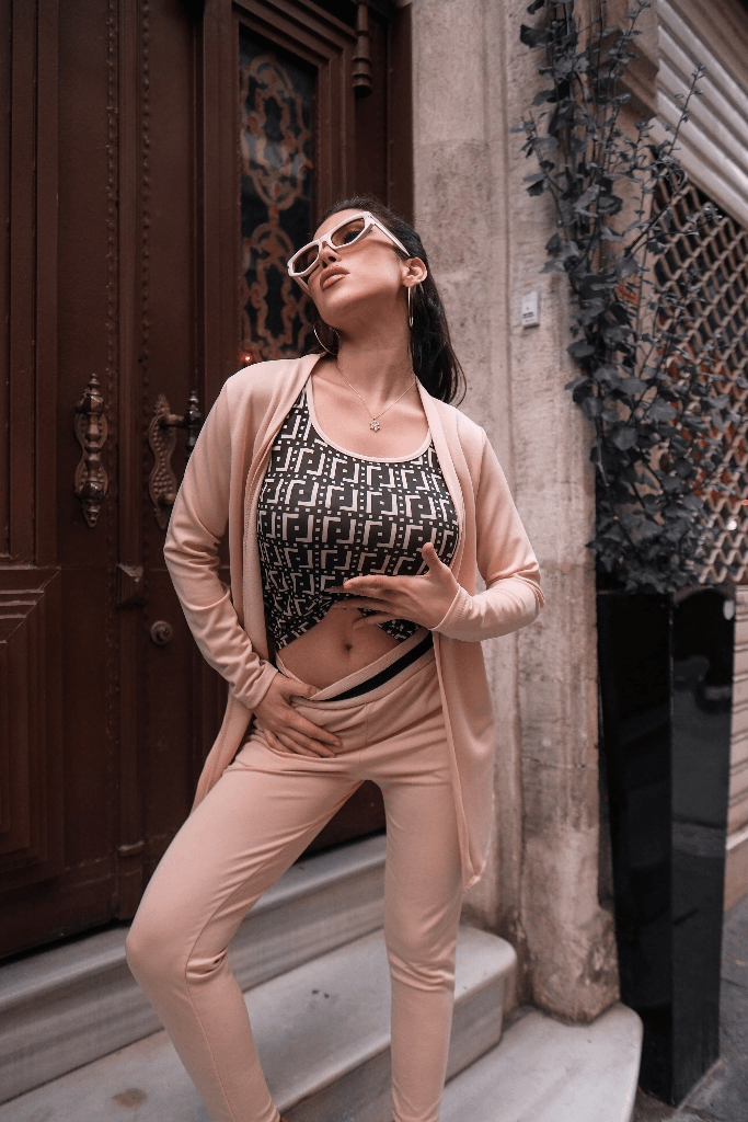 Women's Three-Piece Knit Loungewear Set - Beige - Janes - by Peralane - photo 5