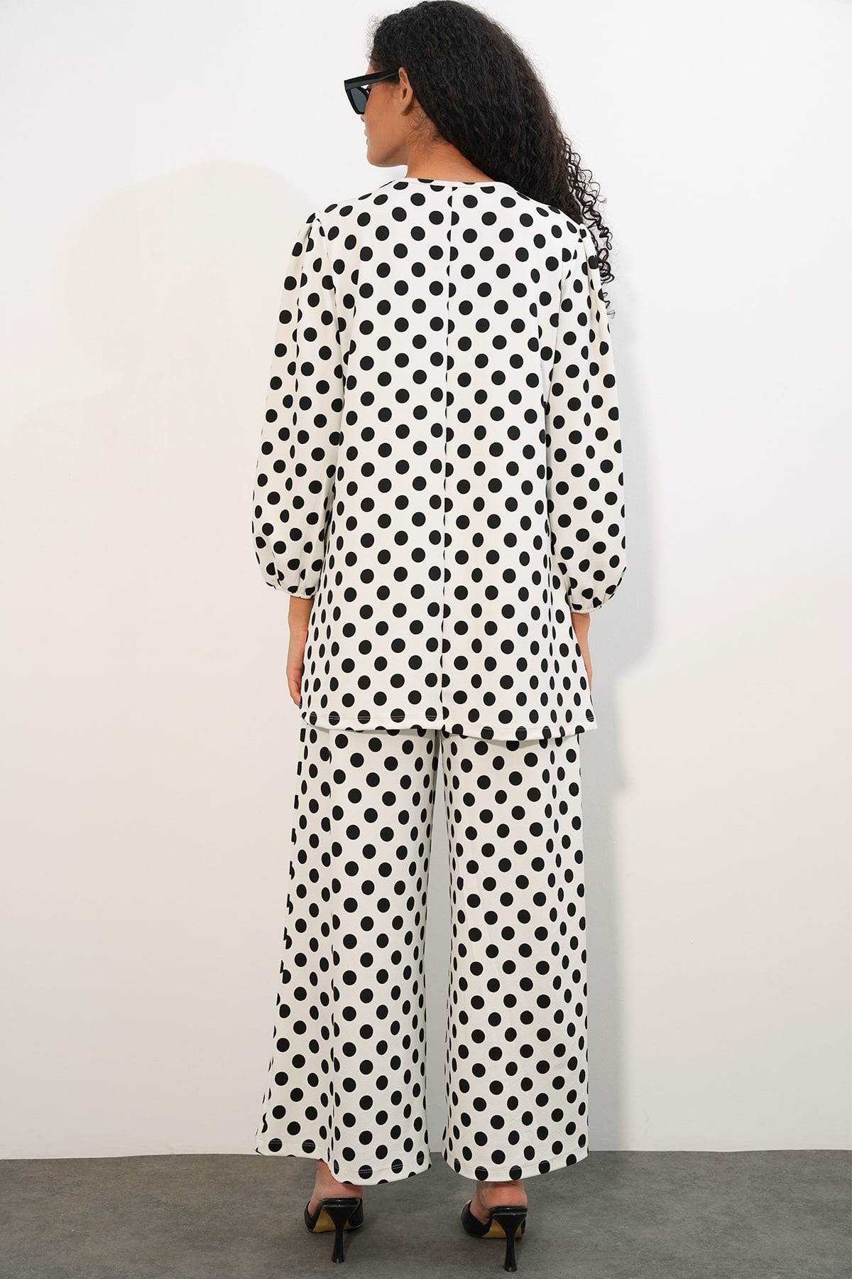Women's Polka Dot Tunic and Pants Set - White - Bigdart - by Peralane - photo 5