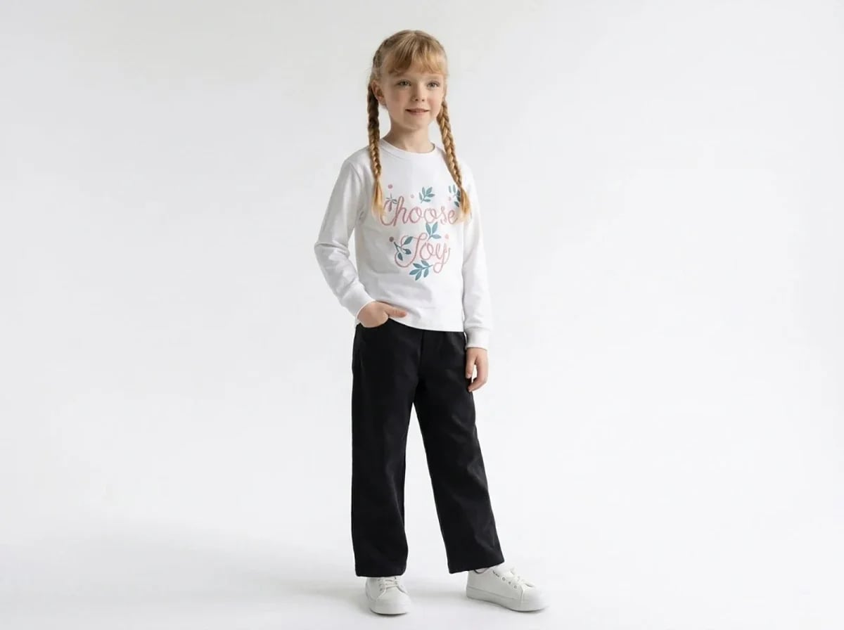 Daisy Detail Girls' Two-Piece Set - White - Carino - by Peralane