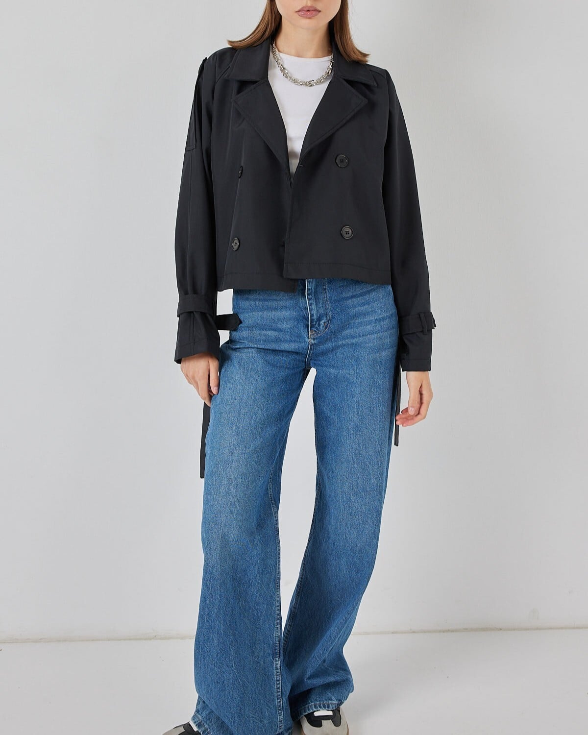 Women's Belted Short Trench Coat - Black - Bigdart - by Peralane - photo 6