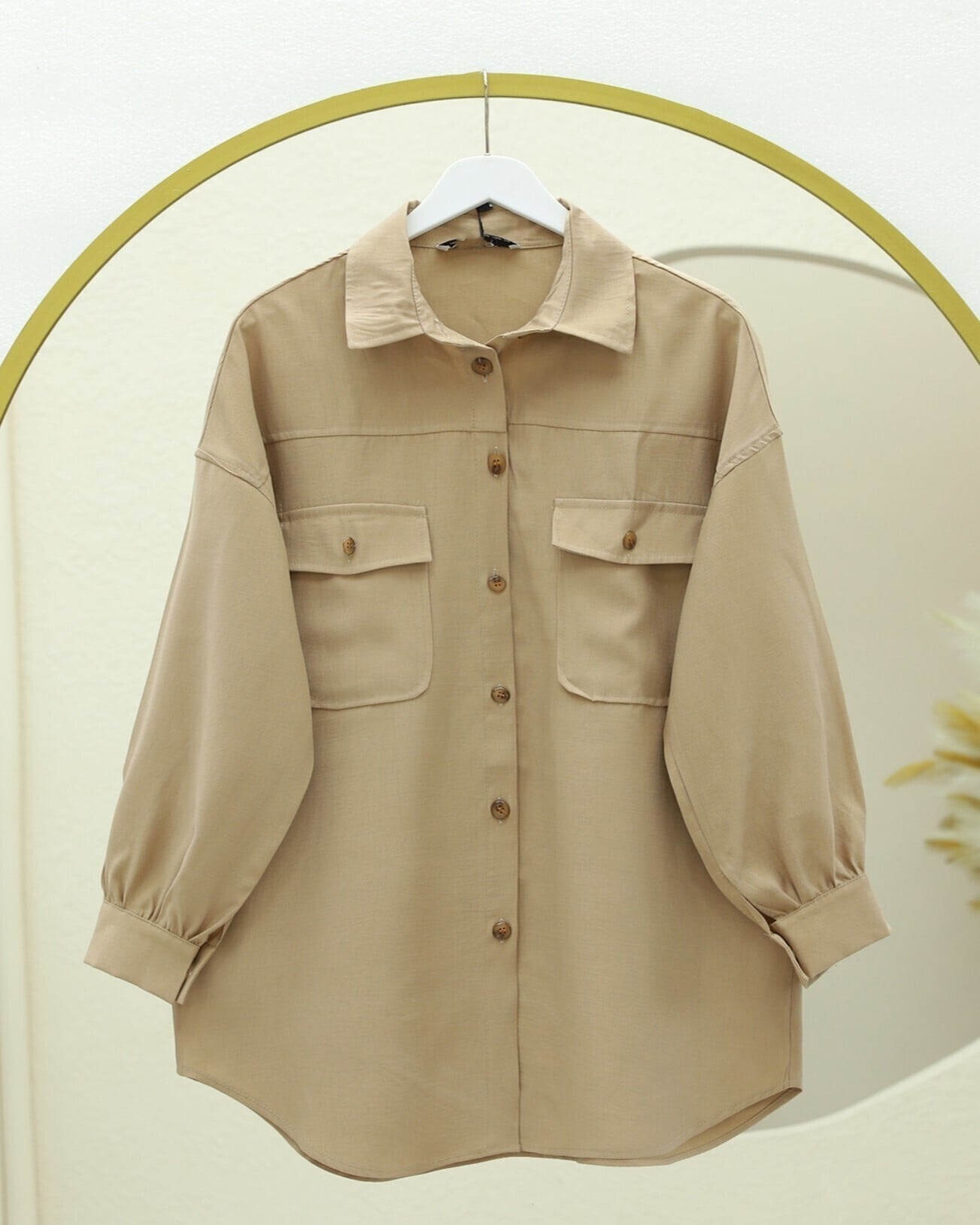 Oversize Button-Front Shirt with Chest Pockets - Vizon - Podyumplus - by Peralane - photo 3