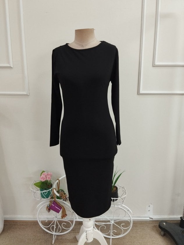 Women's Long Sleeve Midi Dress with Lace Back Detail - Janes - by Peralane - photo 6