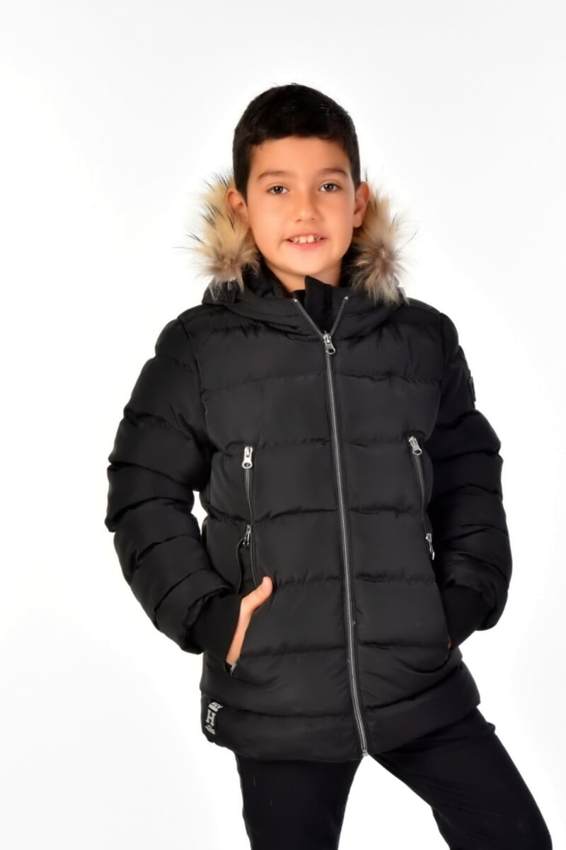 Boys' Puffer Jacket with Faux Fur Hood 6-14Y - Benitto Kids - by Peralane