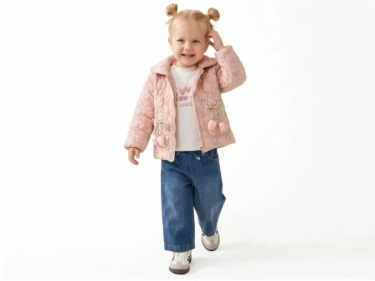 Pink Quilted Jacket Set for Baby Girls - 4 Piece Pack - Canoz - by Peralane