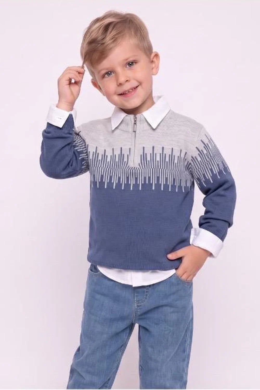 Boys' Knitted Sweater Set - Blue - Has Bereket - by Peralane
