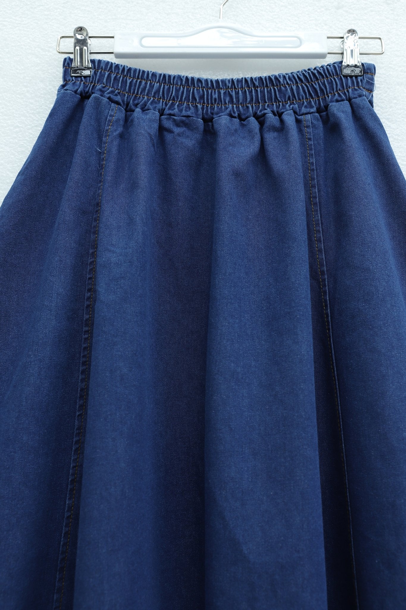 Side Pocket Elastic Waist Denim Skirt - Indigo - Podyumplus - by Peralane - photo 7