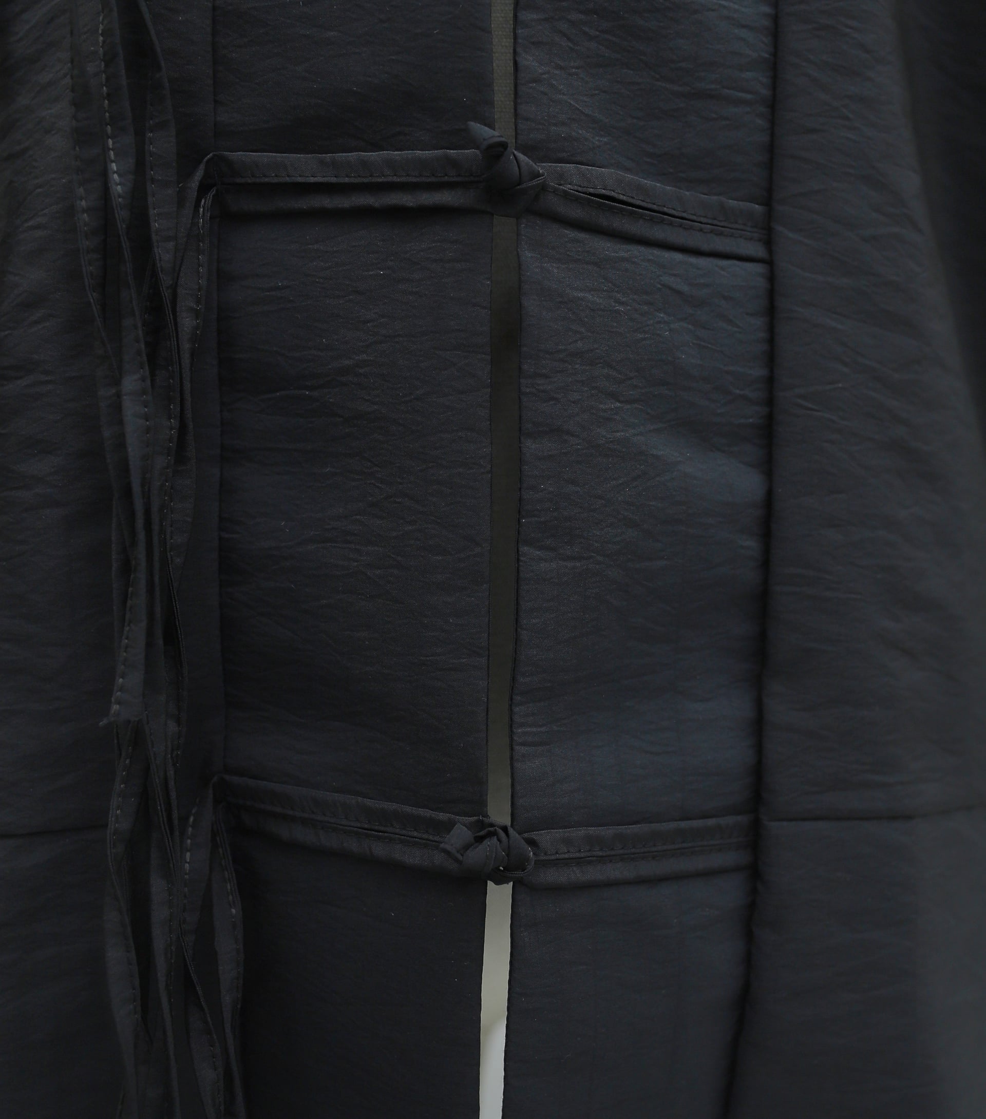 Black Mandarin Collar Parachute Kimono with Chinese Knot Closure - Podyumplus - by Peralane - photo 10