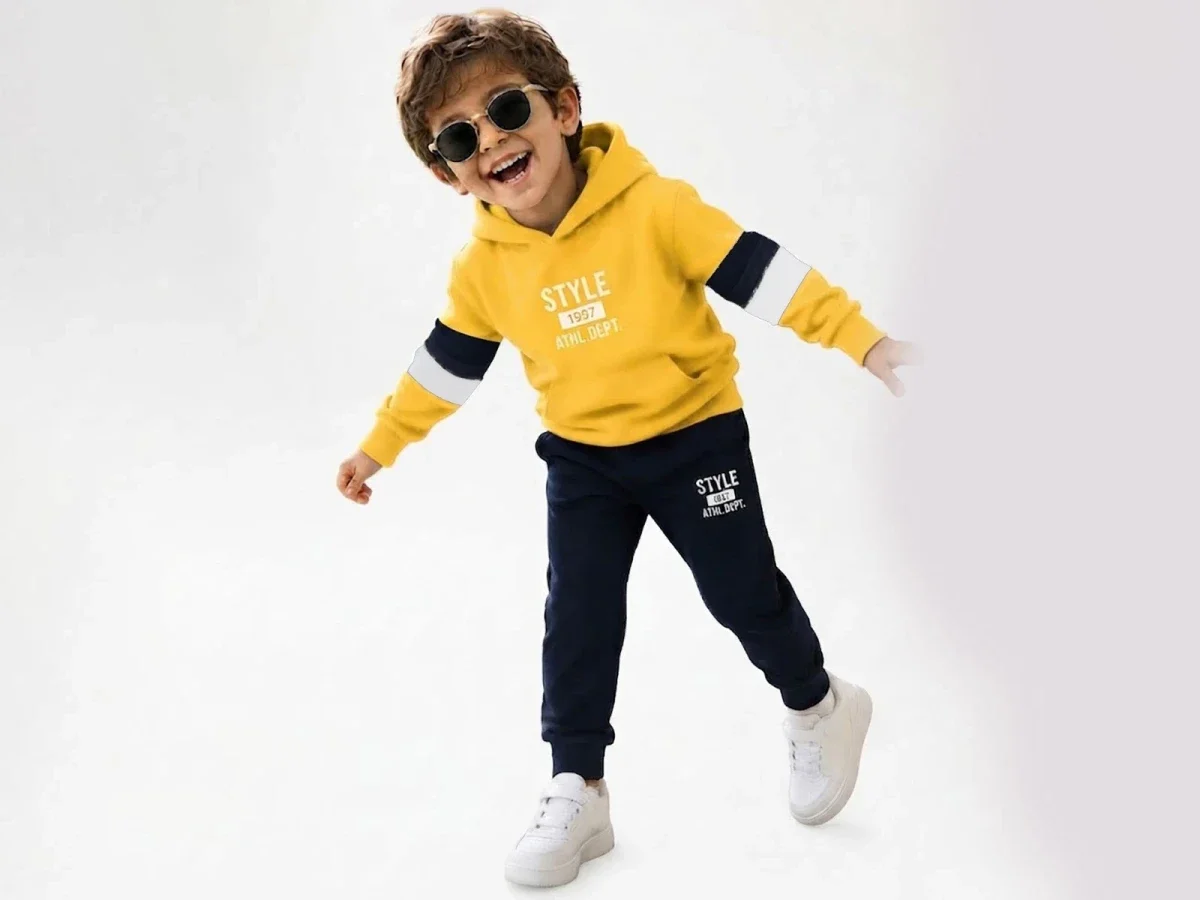 Style Printed Hooded Sweatshirt and Trousers Boys' Set - Palm Life - by Peralane
