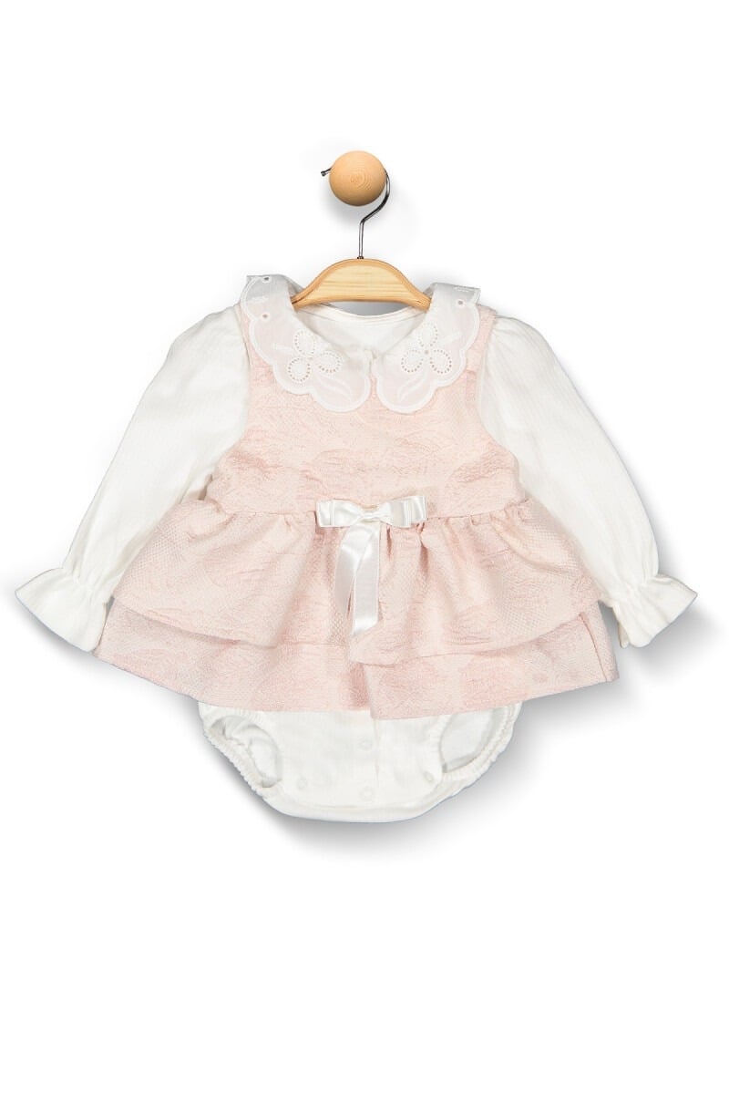 Baby Girls' Two-Piece Set with Blouse and Dress - Pink (6-12 Months) - Boncuk Bebe - by Peralane