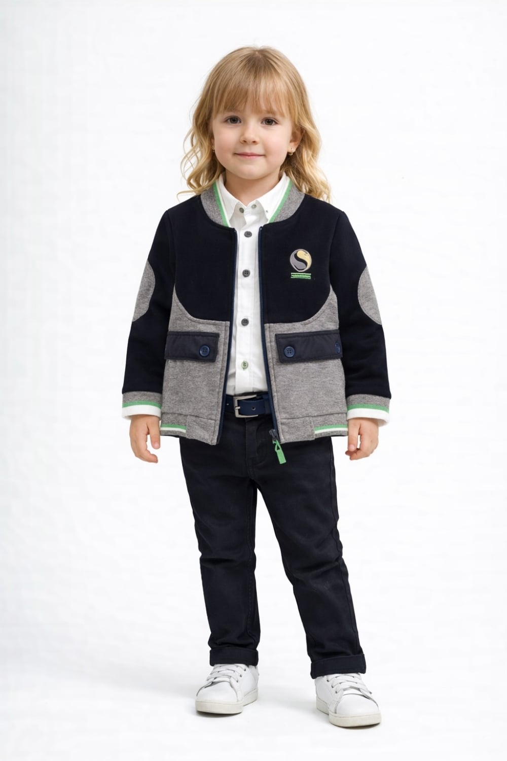Boys' Suit Set with Jacket and Trousers - Grey Beige - Has Bereket - by Peralane