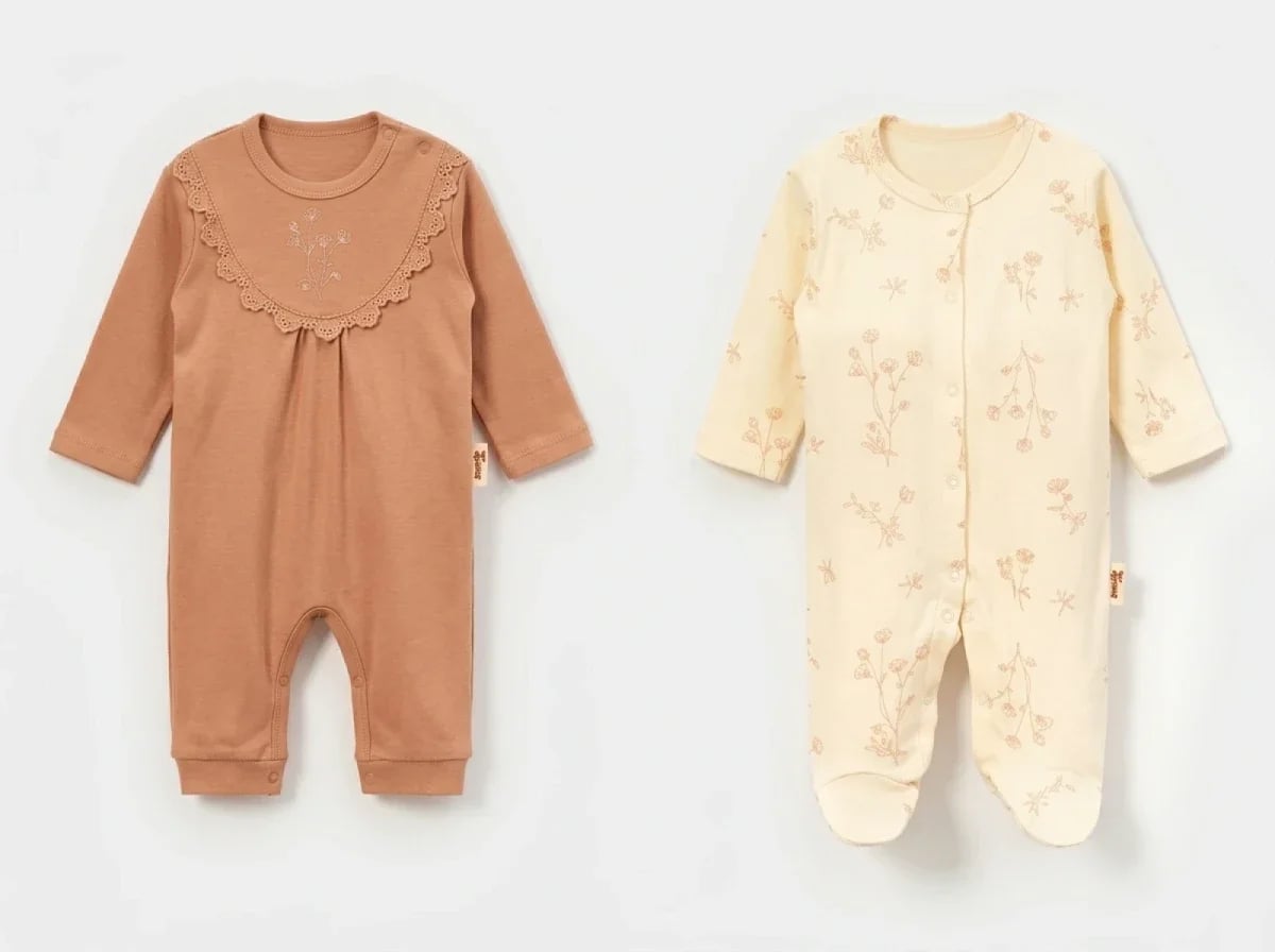 Embroidered Floral Baby Romper Set of 4 - Vovido - by Peralane