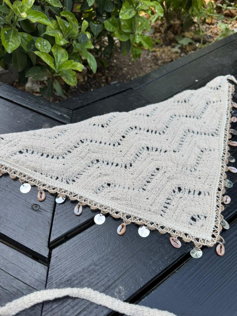 Cream Crochet Shell Trim Bandana 27x55 cm - Pack of 4 - Nesvay - by Peralane - photo 5