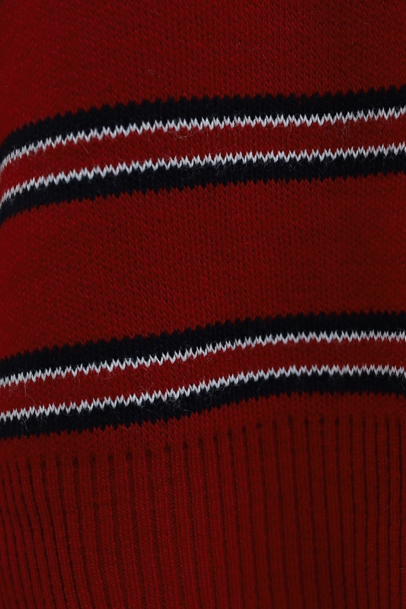 Polo Collar Striped Relaxed Sweater - Red - Podyumplus - by Peralane - photo 7