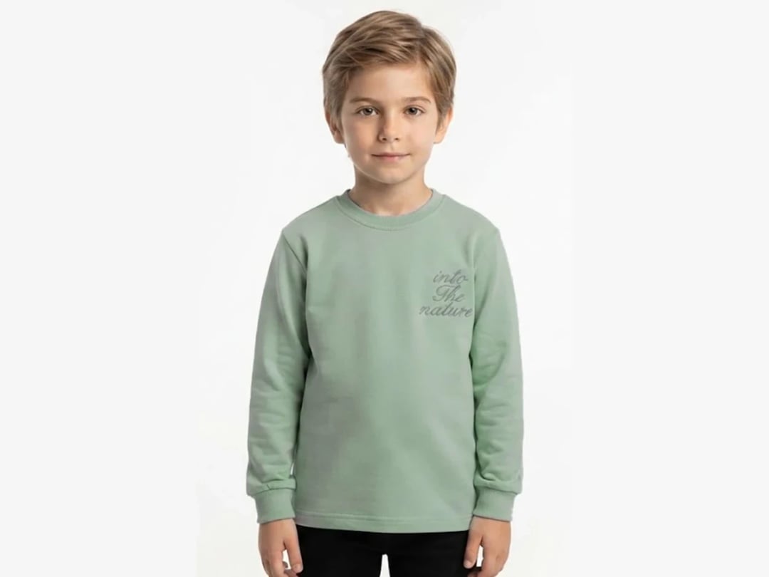 Nature Print Boys' Sweatshirt - Haki - Tanem Kids - by Peralane