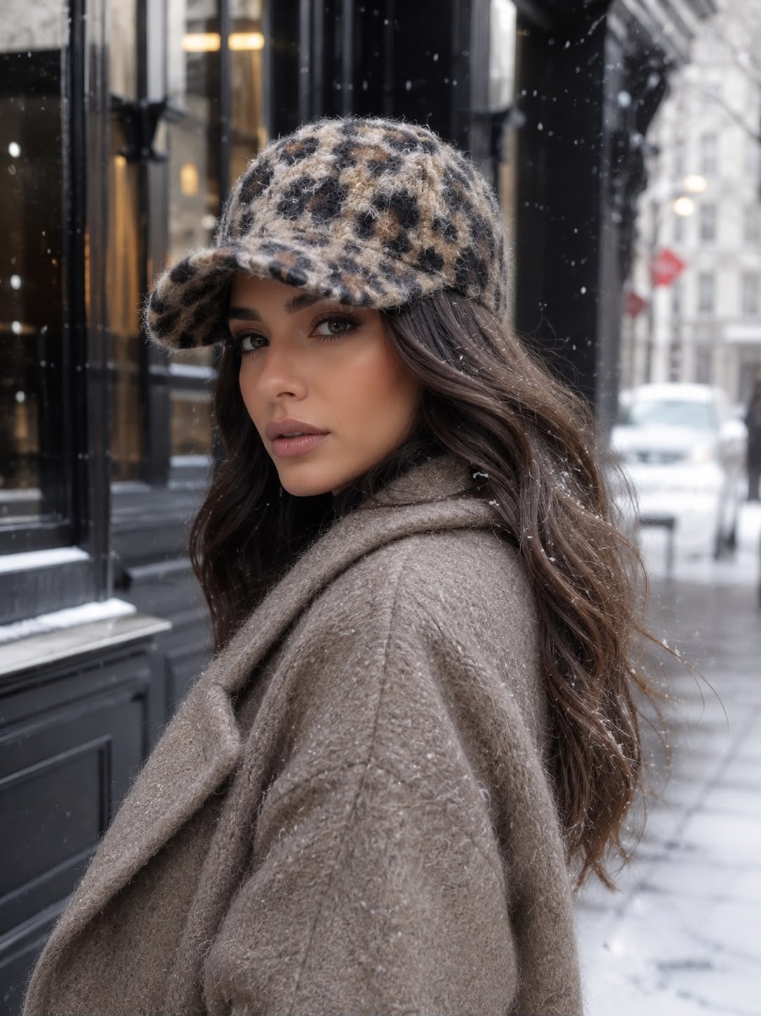 Leopard Print Mink Speckled Baseball Cap for Women and Girls - Nesvay - by Peralane