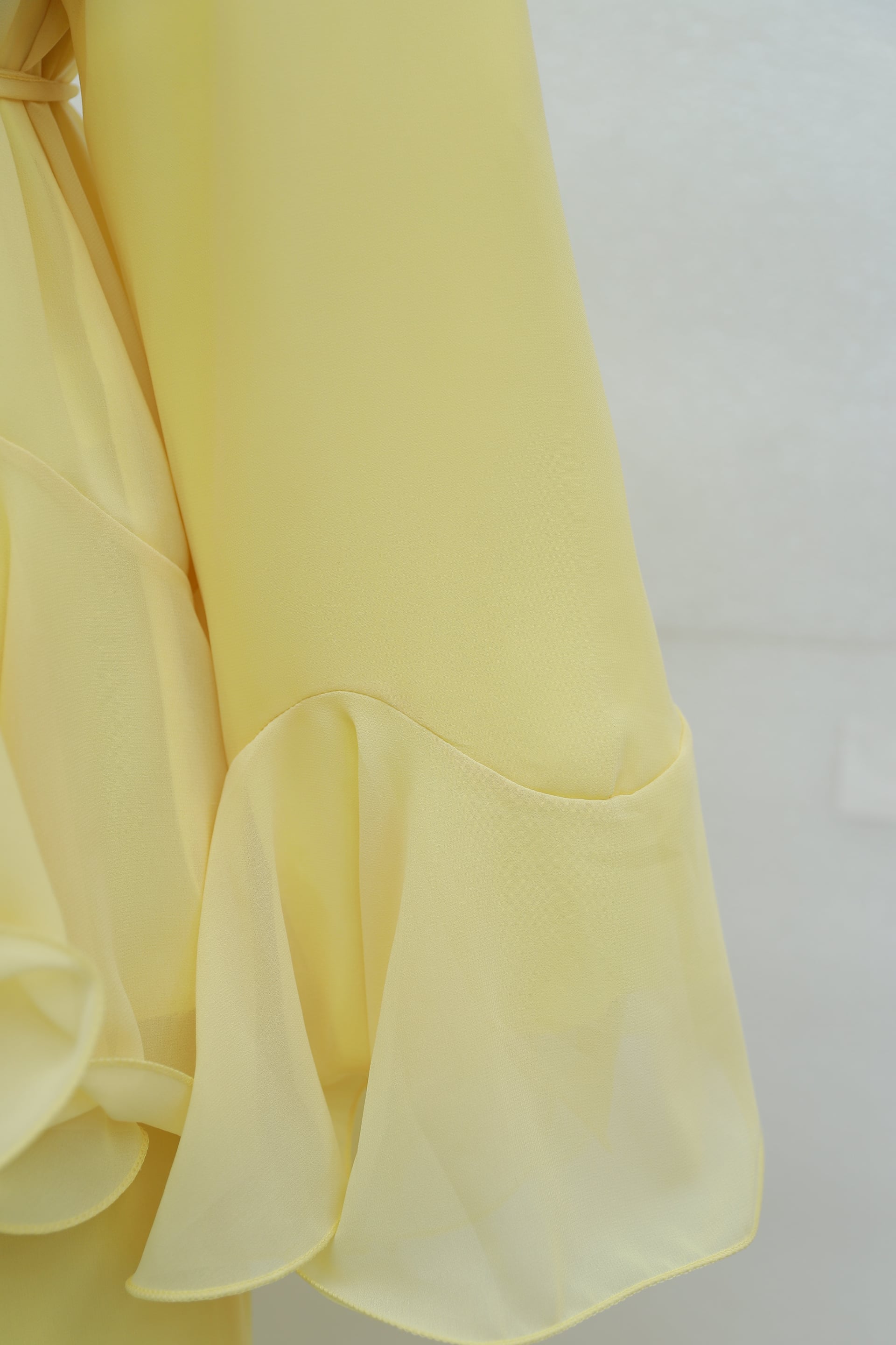 Yellow Chiffon Tunic and Trousers Set with Ruffled Details - Podyumplus - by Peralane - photo 7