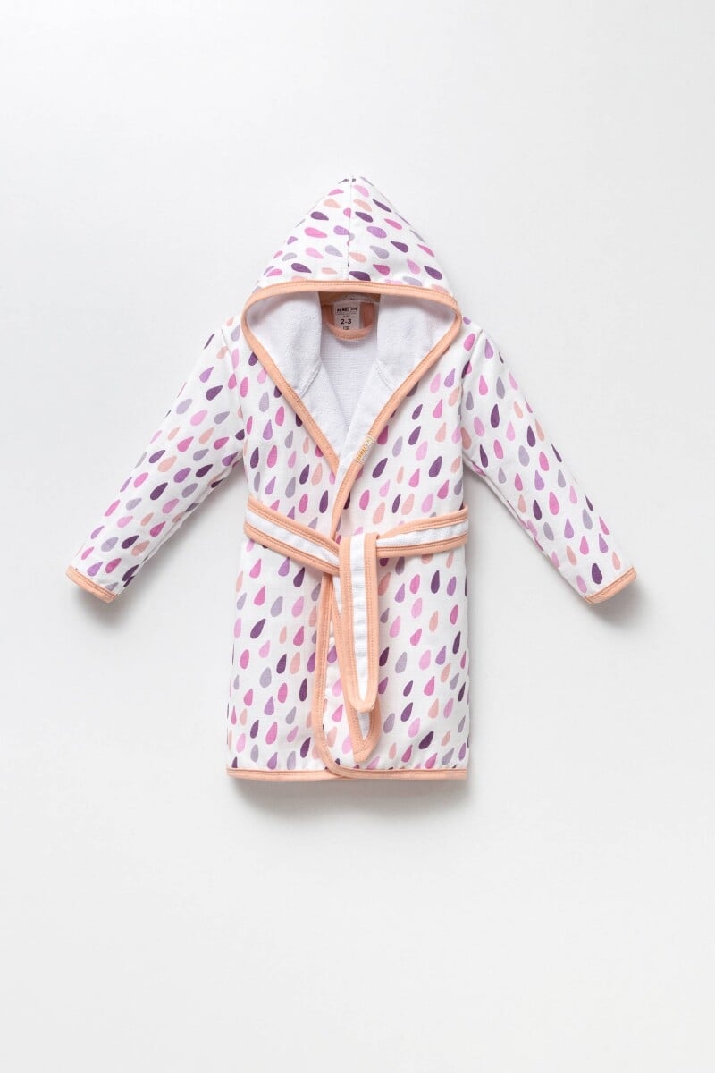 Kids Hooded Bathrobe with Peach Trim – 3-Pack (1-4 Years) - Ramel Kids - by Peralane