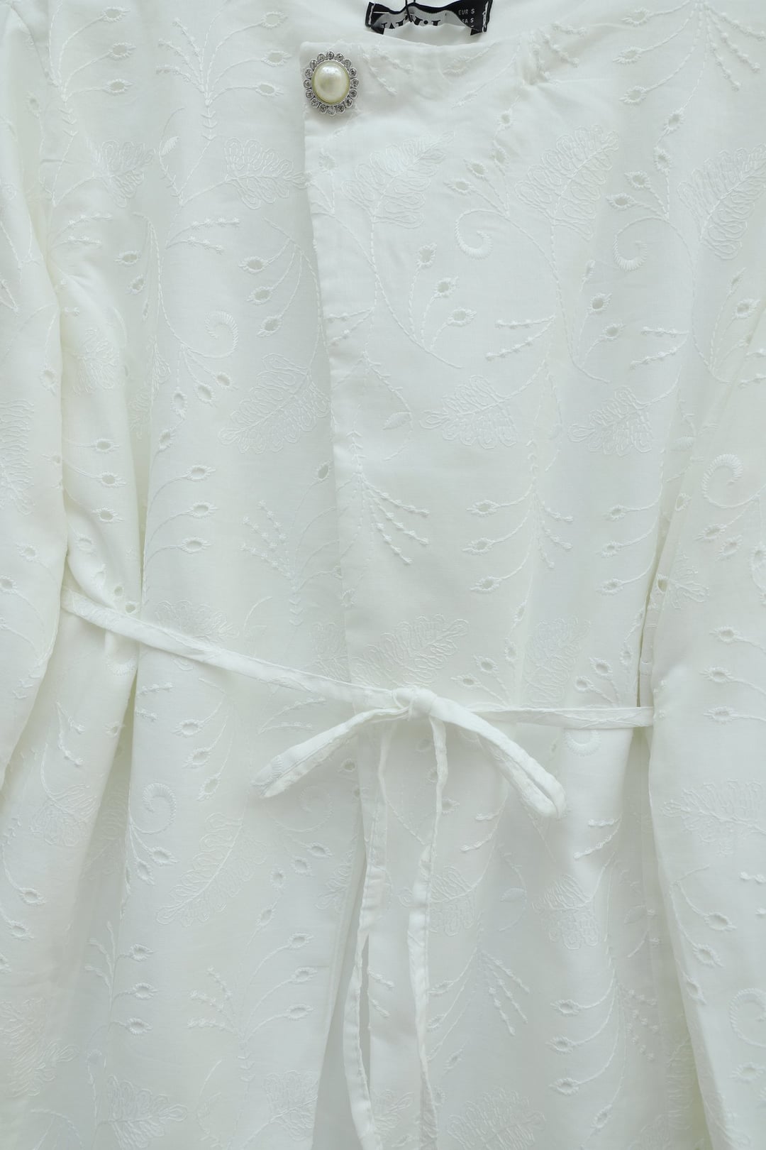 White Modest Two-Piece Set with Cross-Front Button Top and Maxi Skirt - Podyumplus - by Peralane - photo 5