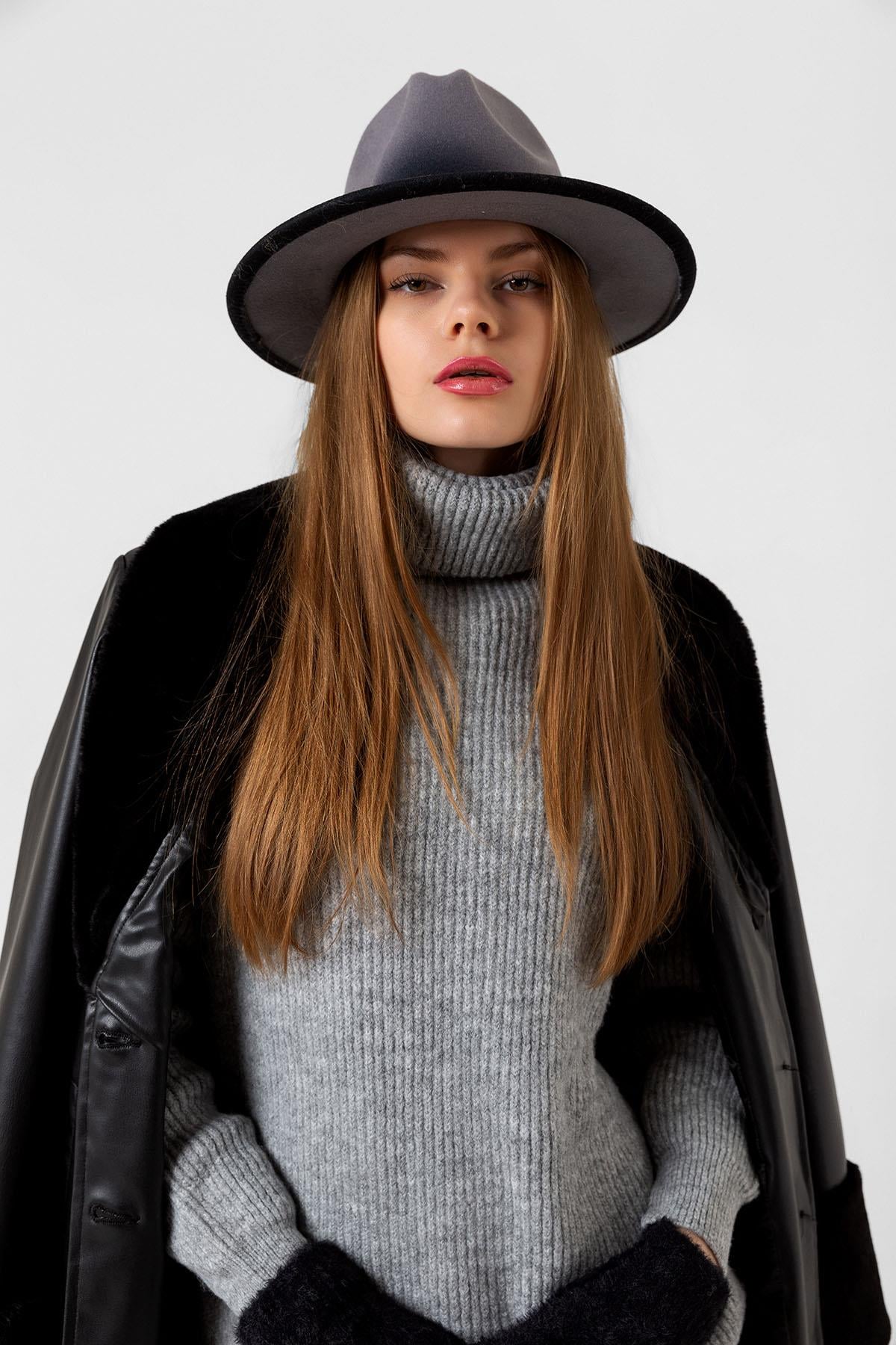 Grey Gradient Panama Hat for Women and Girls - Nesvay - by Peralane