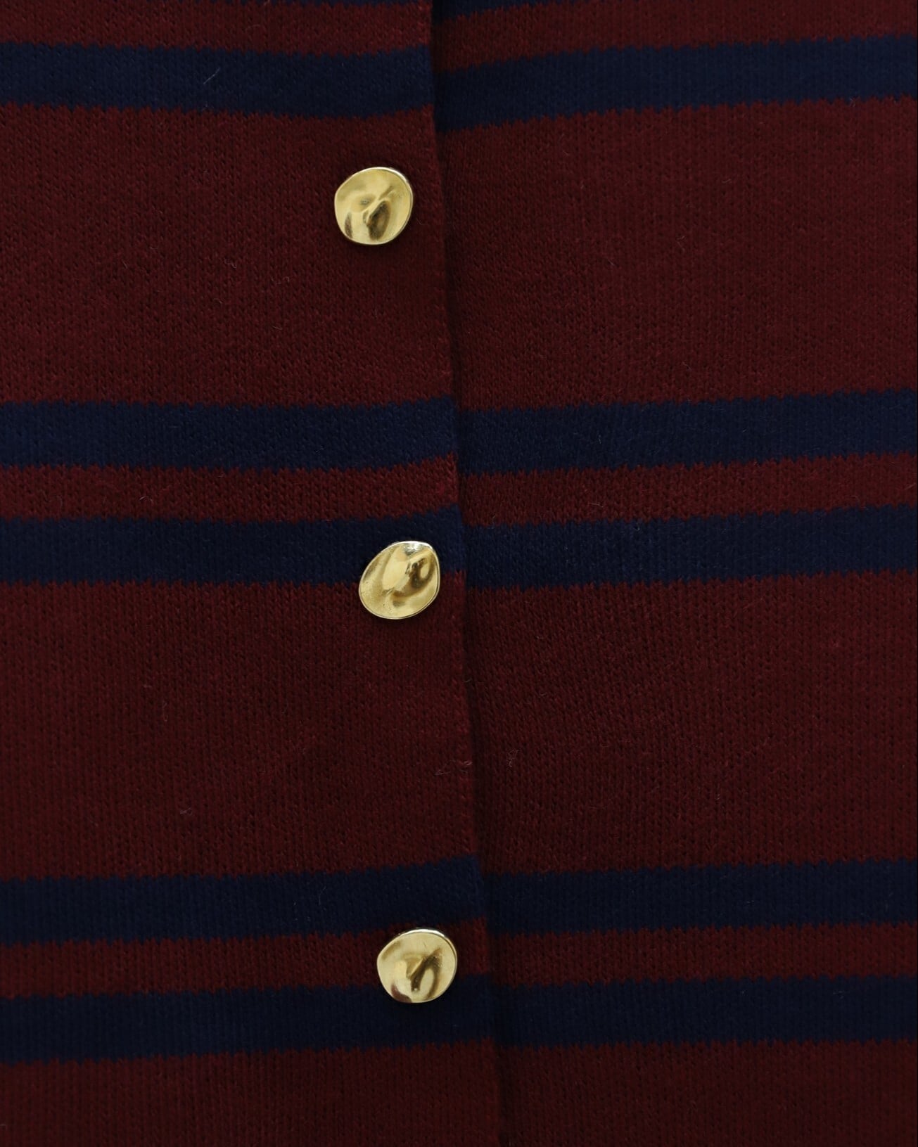 Striped Knit Cardigan with Shiny Buttons - Burgundy - Podyumplus - by Peralane - photo 7
