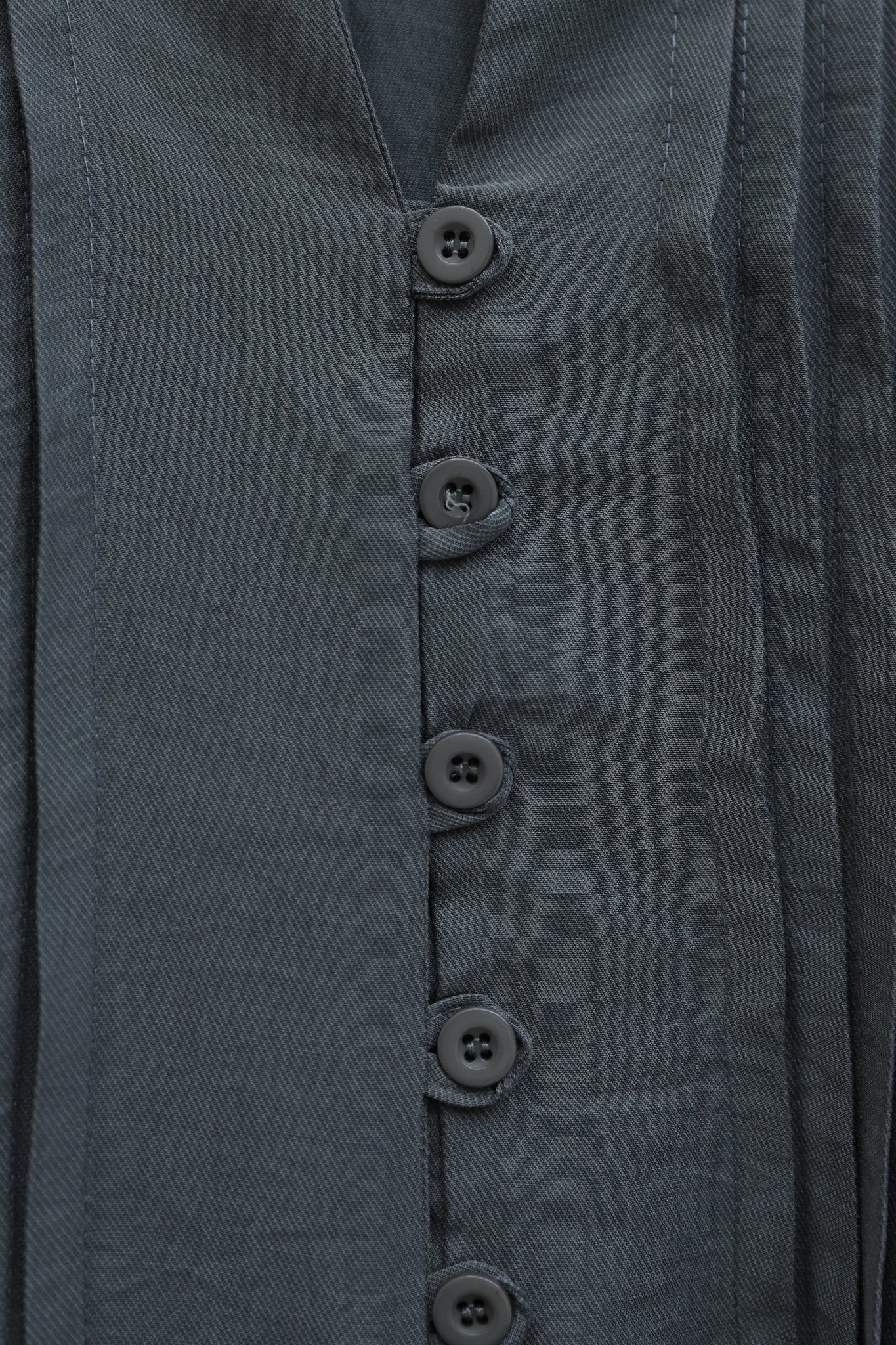 Half Button Ribbed Tie-Waist Tencel Dress - Smoke Grey - Podyumplus - by Peralane - photo 5