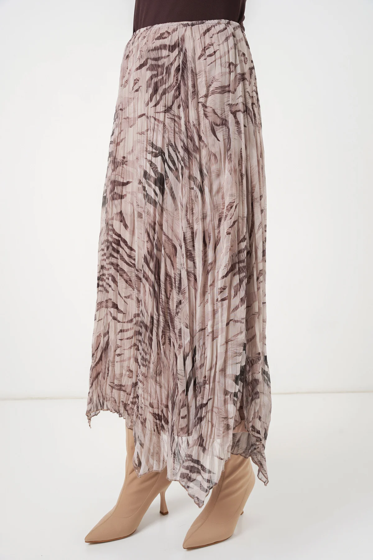Women's Asymmetric Cut Chiffon Skirt 8056 - Beige - Bigdart - by Peralane - photo 3